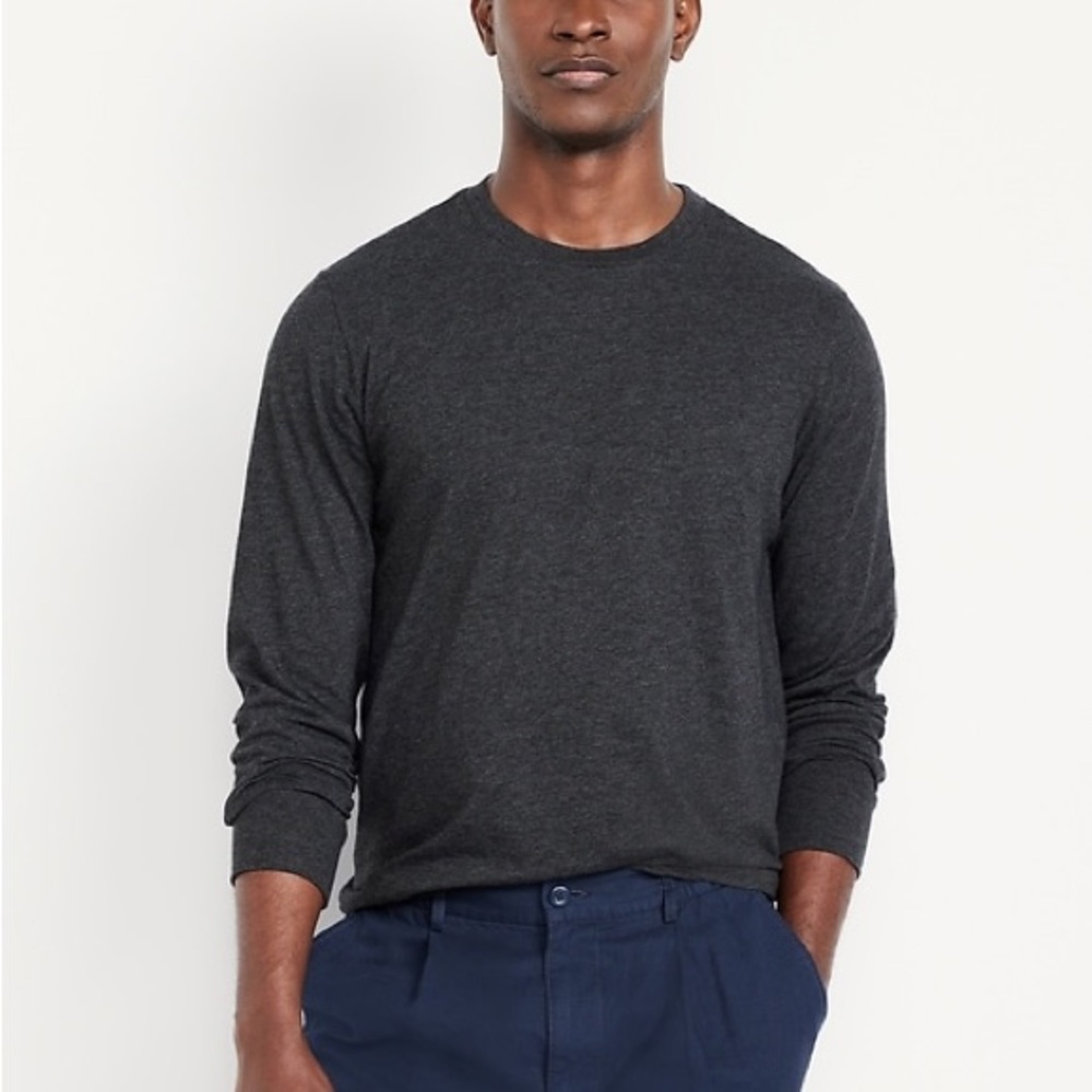 GAP Men's Charcoal Long Sleeve Tee 100% cotton size large